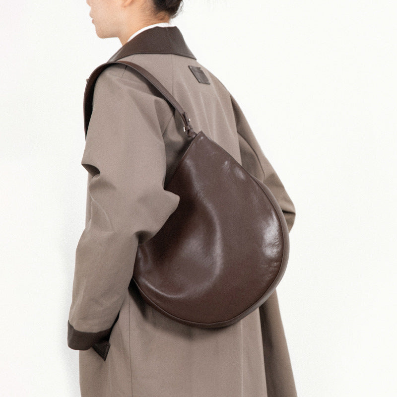 Underarm bag for women top-layer genuine cowhide,