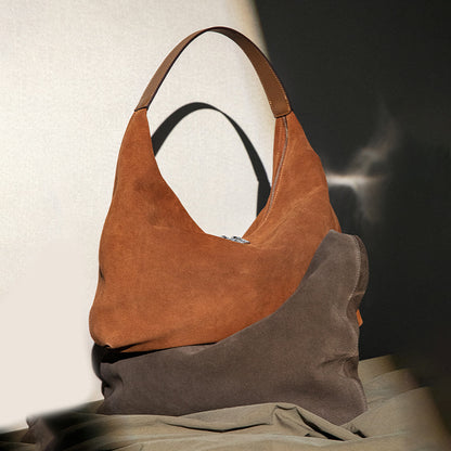 Dumpling bag for women, new style for autumn and winter, high-end niche genuine cowhide shoulder underarm bag