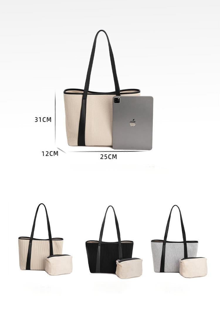 Tote bag for women 2024 new high-end canvas bag shoulder crossbody commuter large bag with large capacity