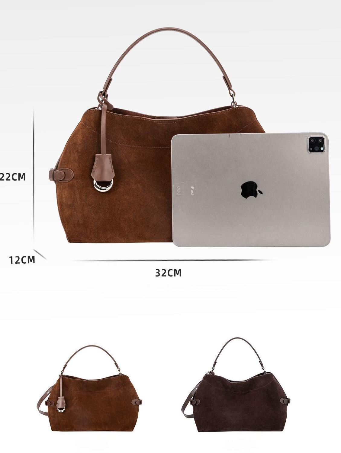 Handbags for women 2024 new autumn and winter retro matte genuine cowhide large capacity crossbody shoulder bag