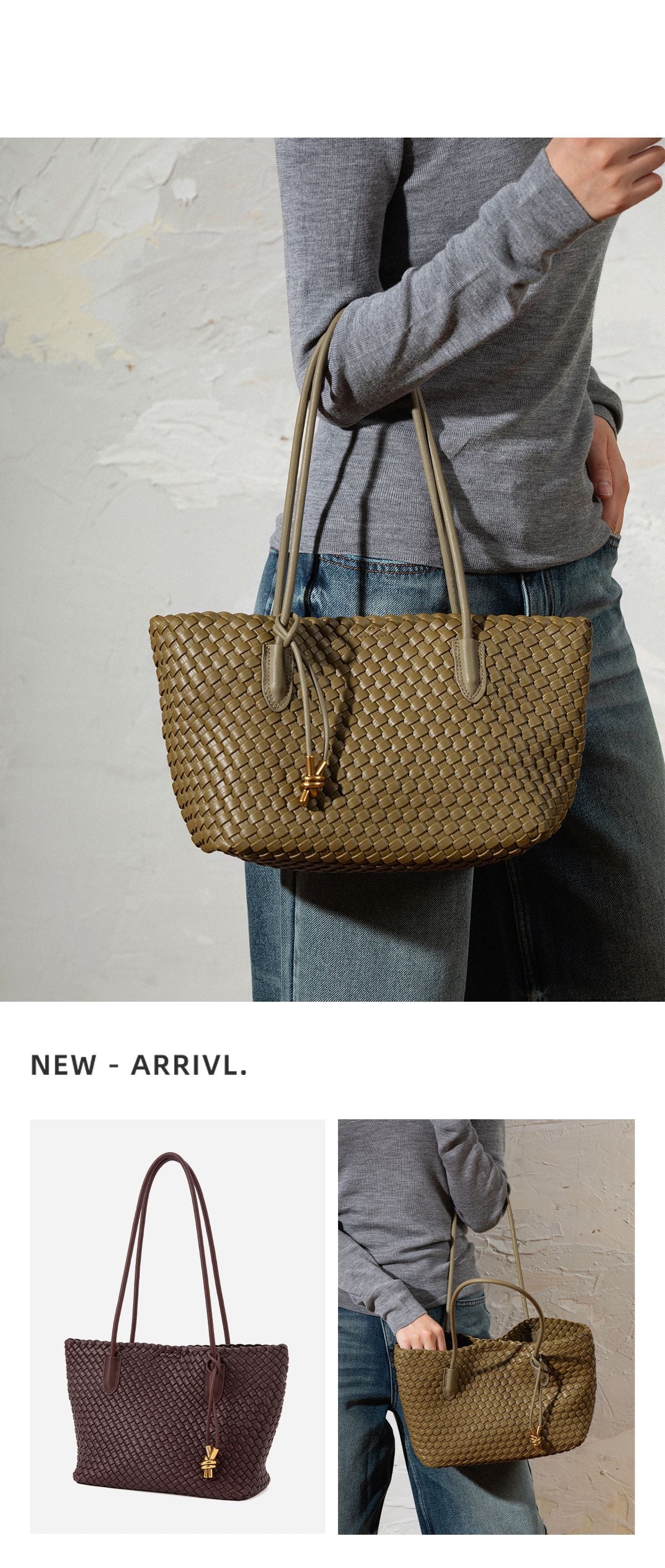 Tote bag for women 2024 new autumn and winter niche one-shoulder crossbody large capacity commuter woven bag