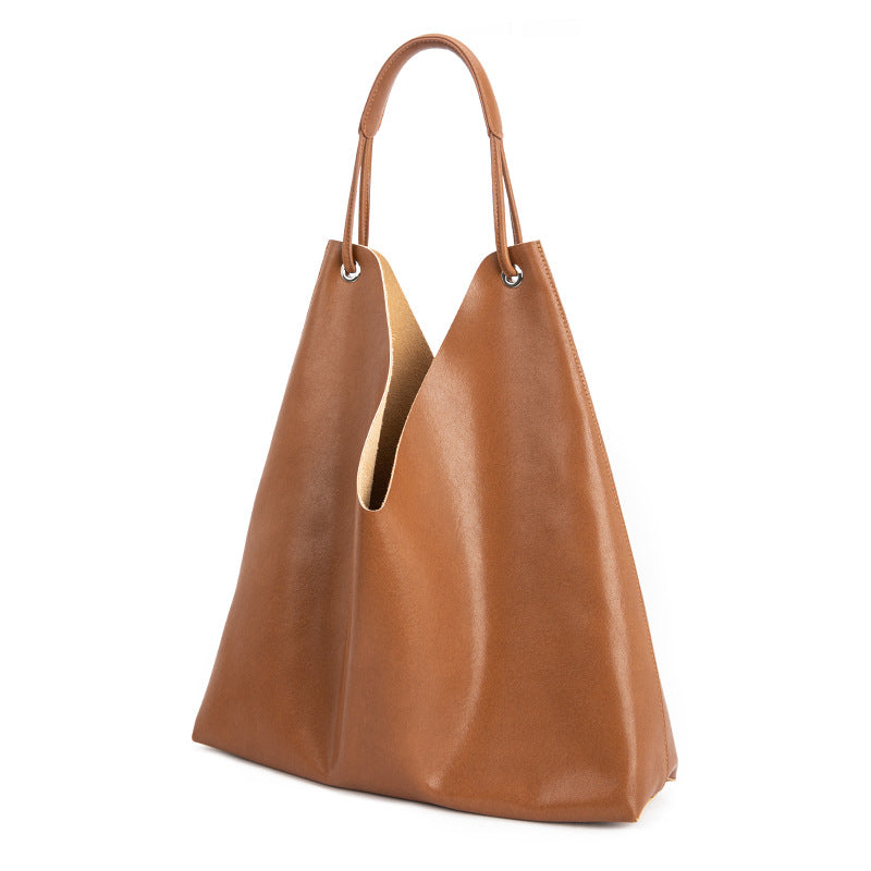 Tote bag for women 2024 new high-quality texture niche genuine cowhide large-capacity underarm commuter bag