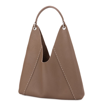 Tote bag for women, high-end niche, single-shoulder mommy, large-capacity, top-layer genuine cowhide, minimalist underarm bag