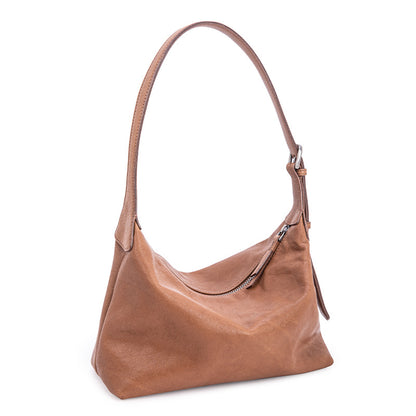 Brown underarm bag for women 2024 new single-shoulder crossbody genuine cowhide high-end niche tote bag