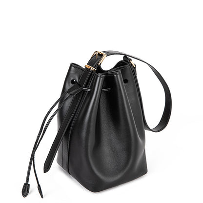 Bucket bag for women 2024 autumn and winter new high-end niche genuine cowhide crossbody commuter shoulder bag