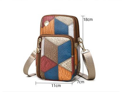 High-quality texture, versatile niche shoulder bag, new style, fashionable and versatile women's bag, contrast color mobile phone bag