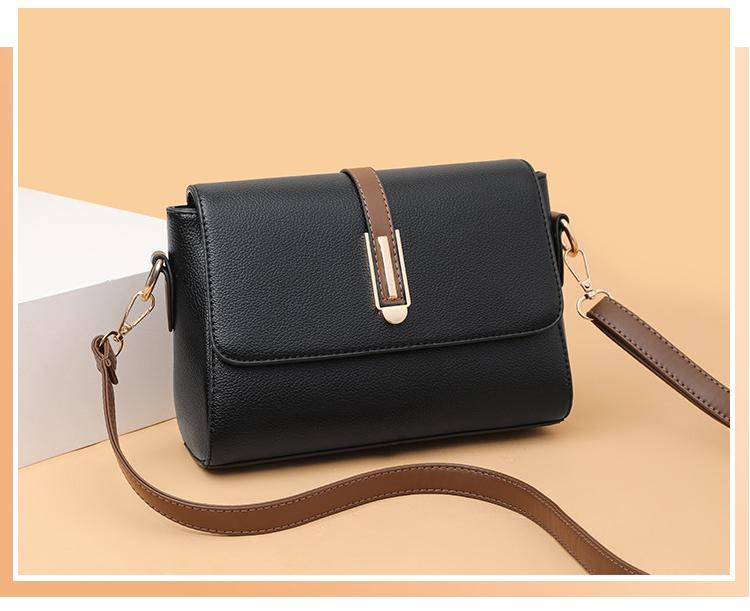 2025 new style small square bag for women, fashionable soft leather, single shoulder messenger bag, solid color