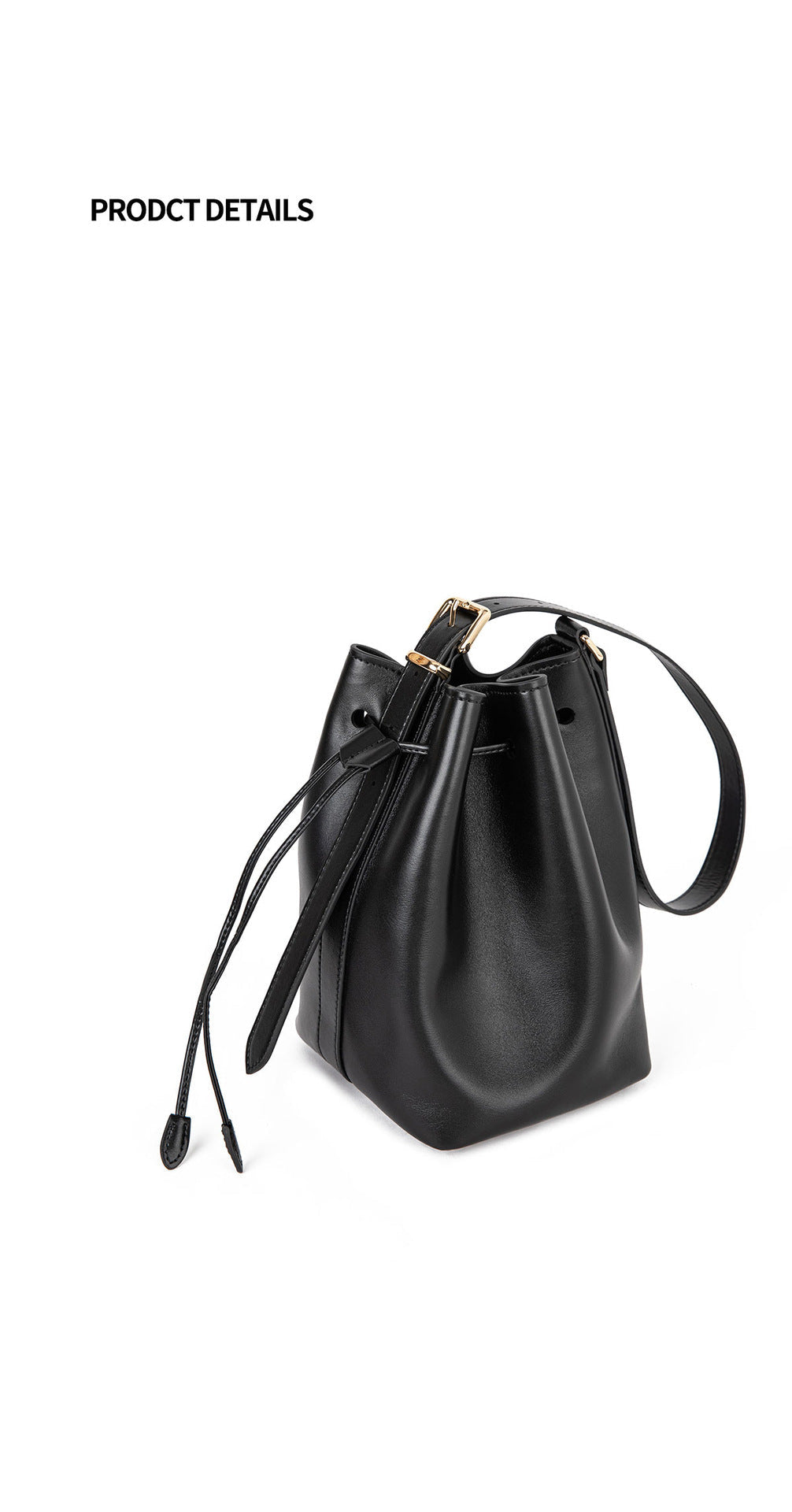 Bucket bag for women 2024 autumn and winter new high-end niche genuine cowhide crossbody commuter shoulder bag