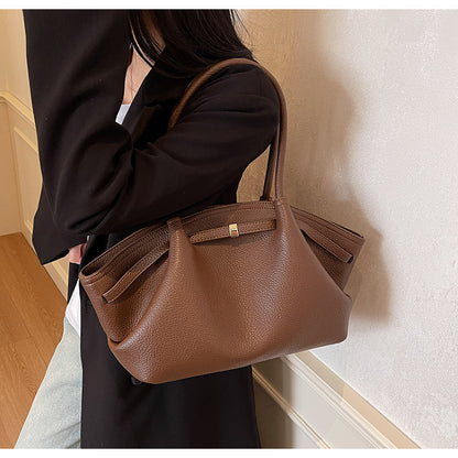 2025 Spring New Casual Simple Tote Bag Women's Office Commuter Large Capacity Shoulder Bag