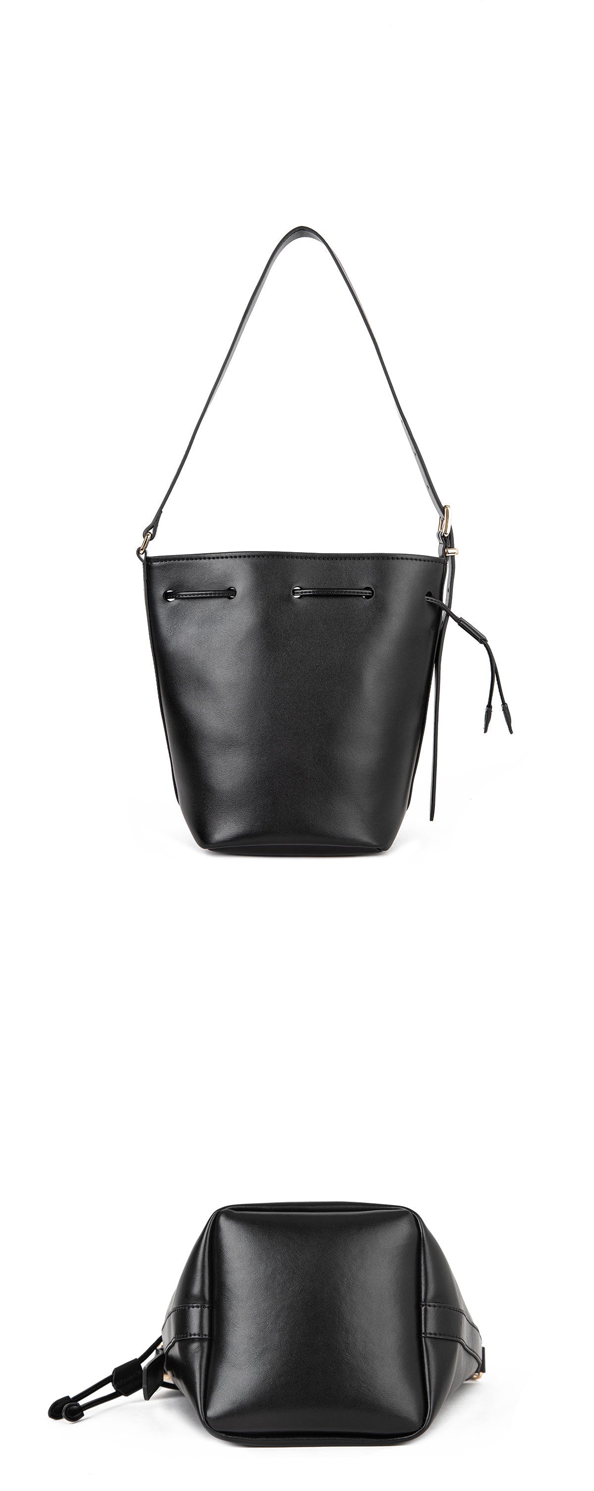 Bucket bag for women 2024 autumn and winter new high-end niche genuine cowhide crossbody commuter shoulder bag