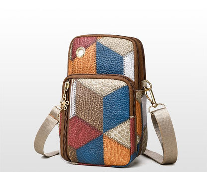 High-quality texture, versatile niche shoulder bag, new style, fashionable and versatile women's bag, contrast color mobile phone bag