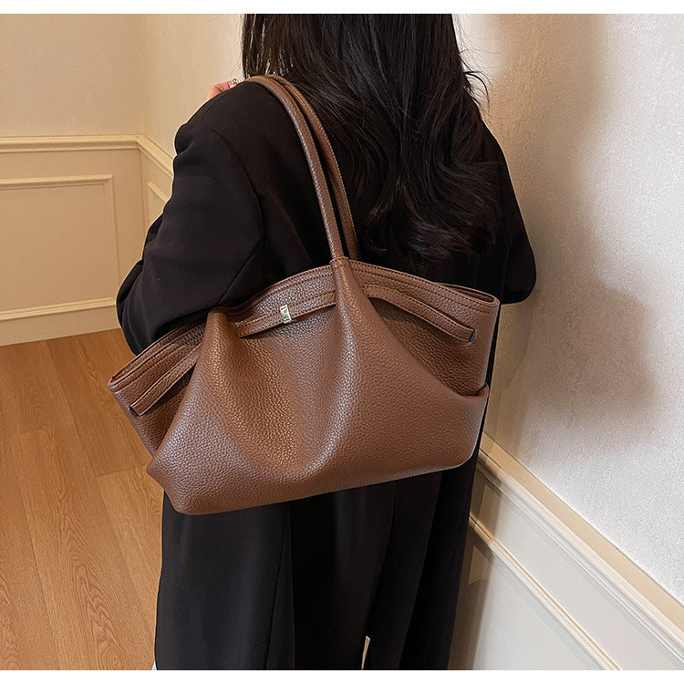 2025 Spring New Casual Simple Tote Bag Women's Office Commuter Large Capacity Shoulder Bag