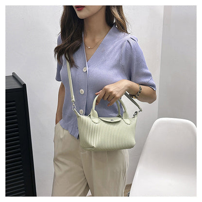 Pleated large capacity tote bag 2025 popular commuter handbag fashionable versatile shoulder large bag