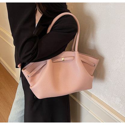 2025 Spring New Casual Simple Tote Bag Women's Office Commuter Large Capacity Shoulder Bag