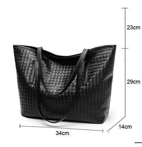 2024 new women's bag trendy woven large capacity shoulder bag fashionable casual tote bag simple large bag