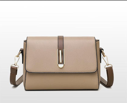 2025 new style small square bag for women, fashionable soft leather, single shoulder messenger bag, solid color