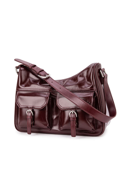 Messenger bag for women, retro, high-end, niche, top-layer genuine cowhide, underarm shoulder motorcycle bag