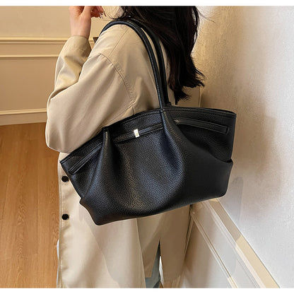 2025 Spring New Casual Simple Tote Bag Women's Office Commuter Large Capacity Shoulder Bag