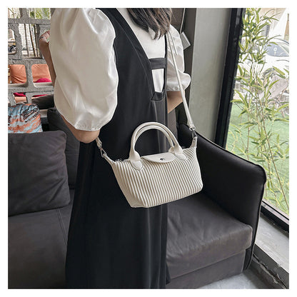 Pleated large capacity tote bag 2025 popular commuter handbag fashionable versatile shoulder large bag