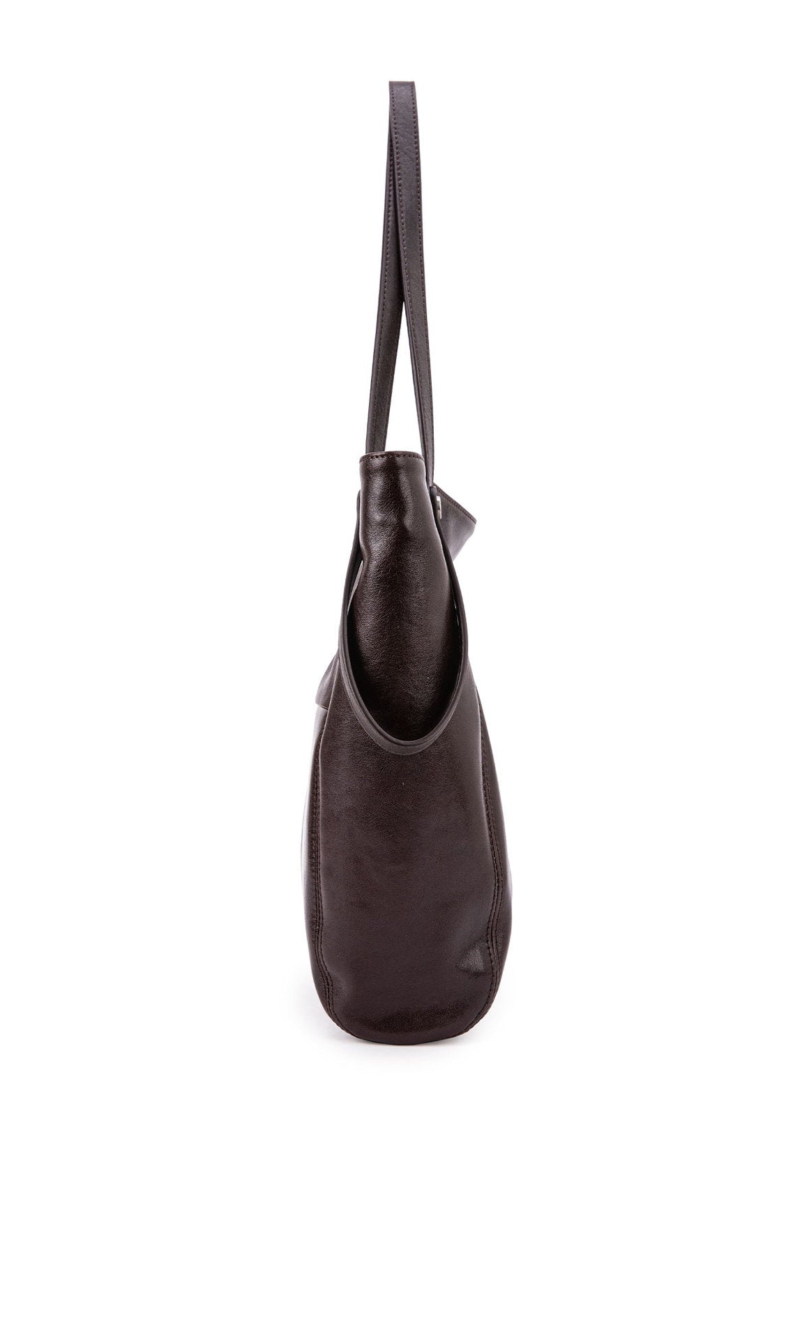 Brown bucket bag for women, high-end large-capacity, autumn and winter first-layer genuine cowhide commuter bag