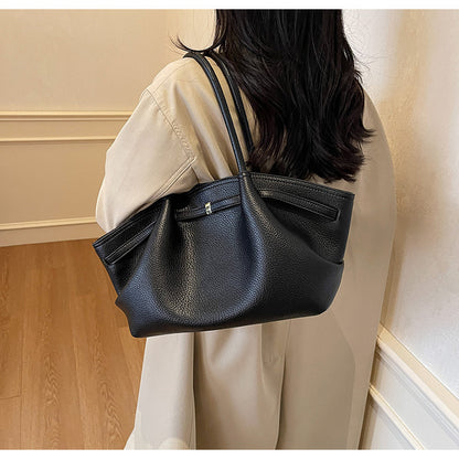 2025 Spring New Casual Simple Tote Bag Women's Office Commuter Large Capacity Shoulder Bag