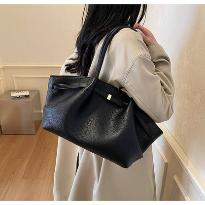 2025 Spring New Casual Simple Tote Bag Women's Office Commuter Large Capacity Shoulder Bag