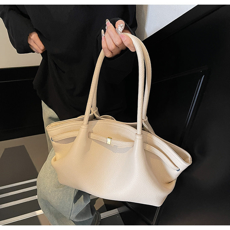 2025 Spring New Casual Simple Tote Bag Women's Office Commuter Large Capacity Shoulder Bag