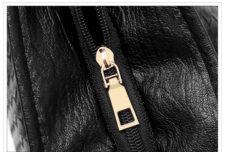 2024 new women's bag trendy woven large capacity shoulder bag fashionable casual tote bag simple large bag