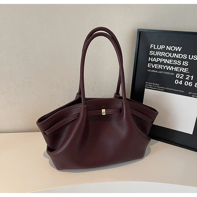 2025 Spring New Casual Simple Tote Bag Women's Office Commuter Large Capacity Shoulder Bag