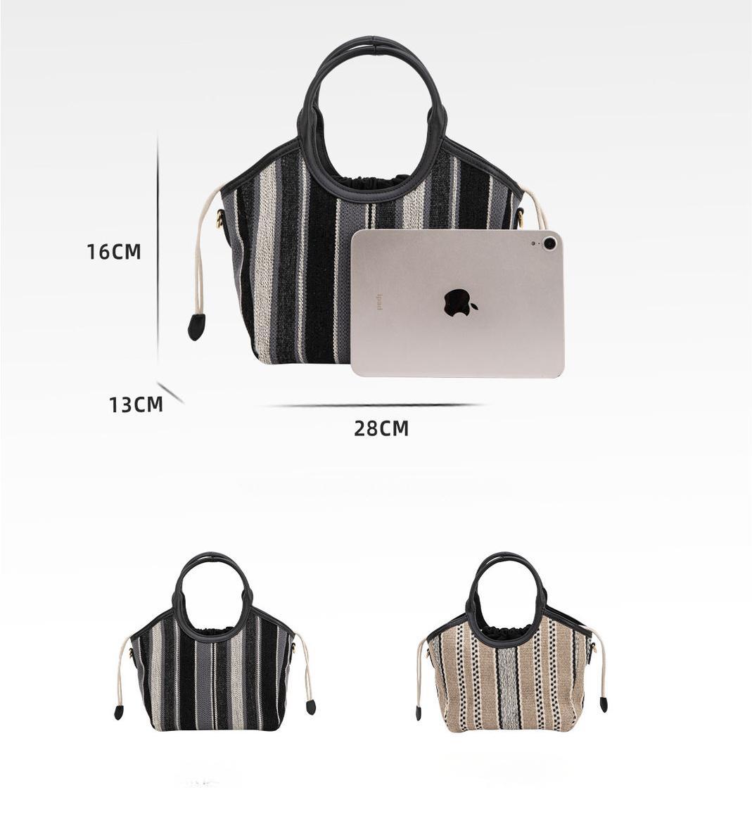 Handmade straw woven bag for women, summer high-end niche one-shoulder commuting hand-held basket bag