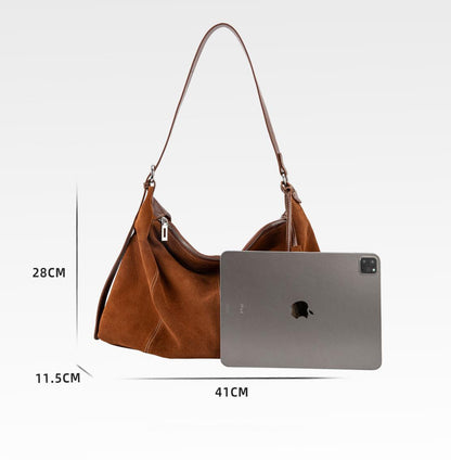 Tote bag for women 2024 autumn and winter new genuine cowhide high-end niche large-capacity shoulder messenger bag