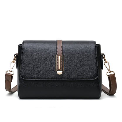 2025 new style small square bag for women, fashionable soft leather, single shoulder messenger bag, solid color