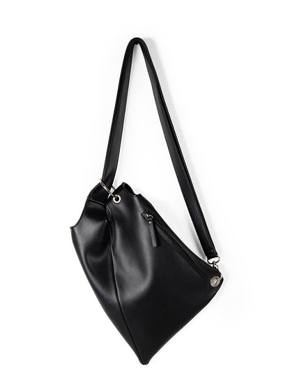 2024 new Korean version of niche irregular simple shoulder bag women's high-quality soft leather retro crossbody backpack