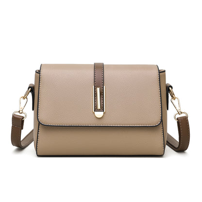 2025 new style small square bag for women, fashionable soft leather, single shoulder messenger bag, solid color