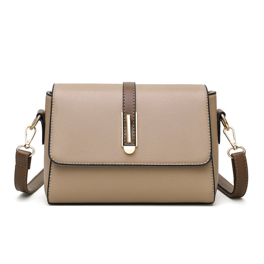 2025 new style small square bag for women, fashionable soft leather, single shoulder messenger bag, solid color